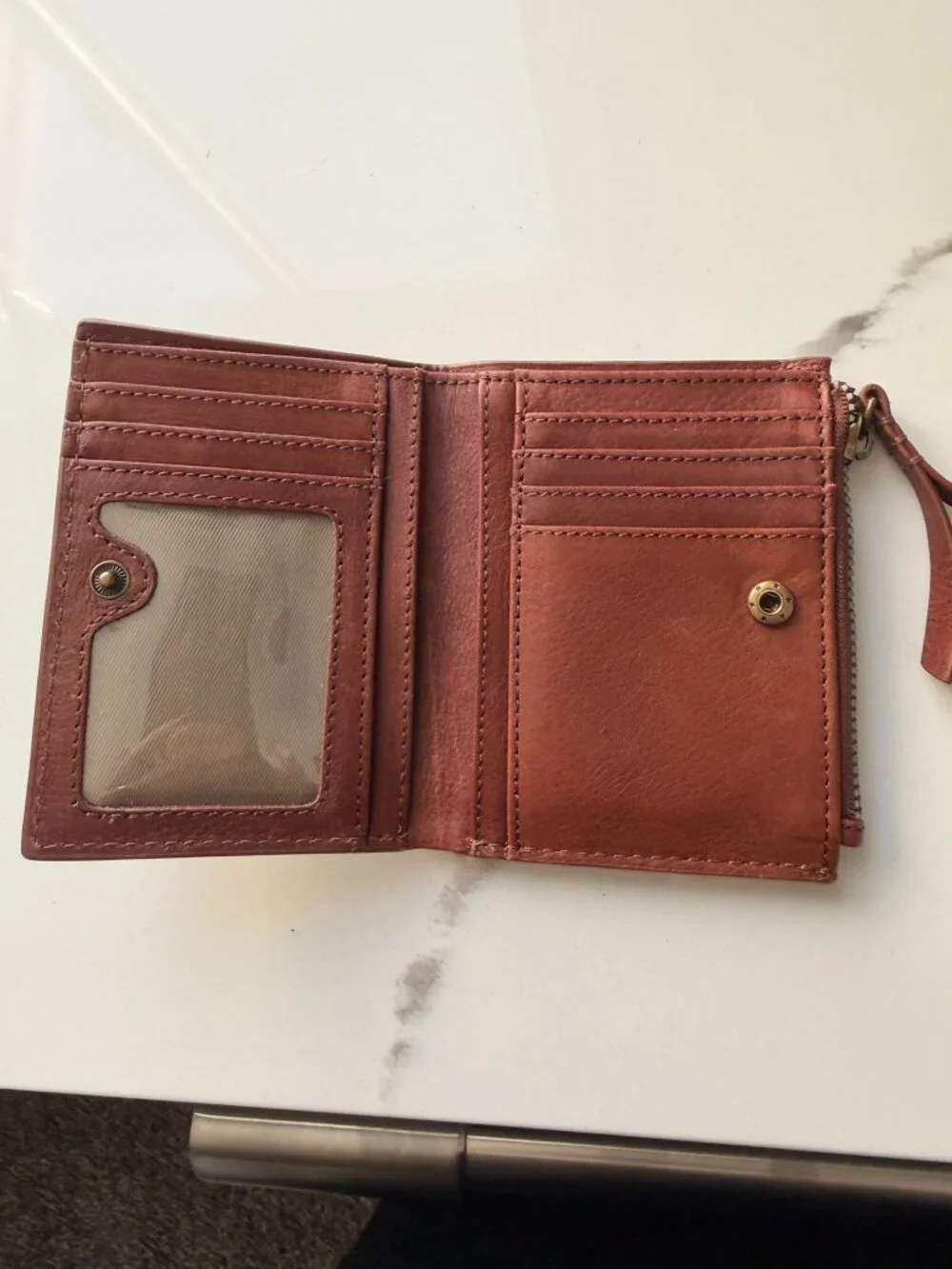 American Leather Co. Cleveland RFID Leather Bifold Wallet Cordovan